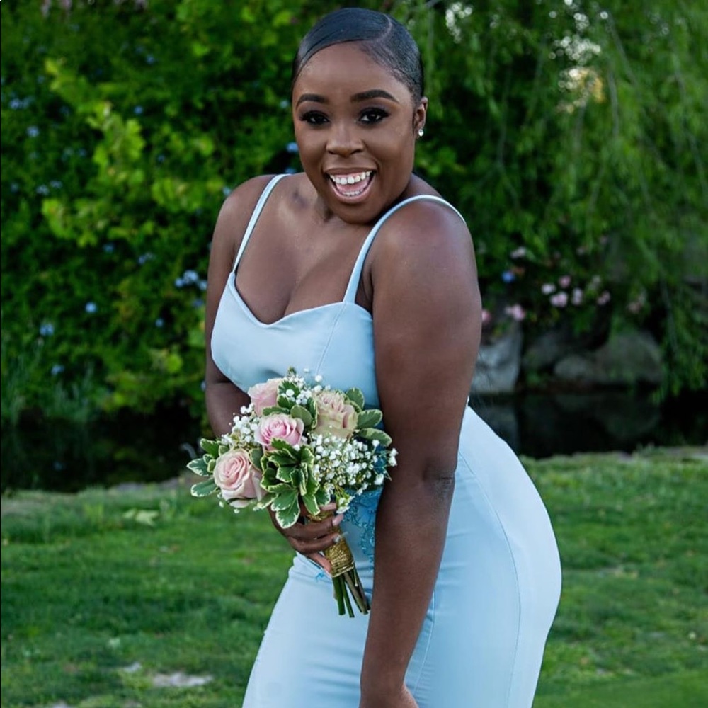 Powder blue bridesmaid dress